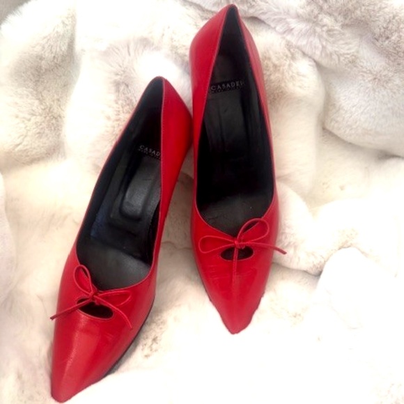 Red CASADEI Kitten Heels 8.5 [VINTAGE - NWT BARELY WORN] - Picture 2 of 7